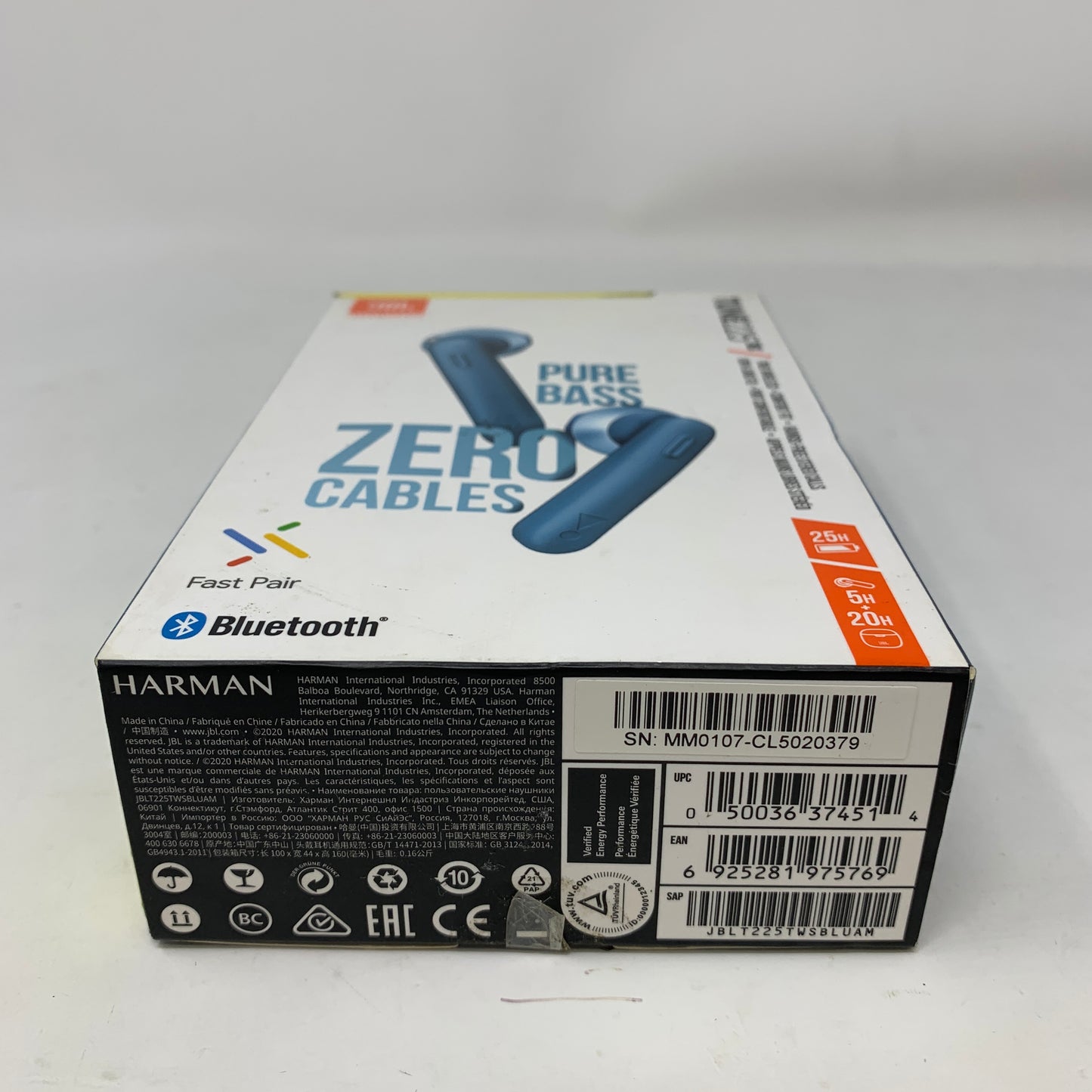 Broken JBL TUNE 225TWS In-Ear Wireless Ear Piece Blue