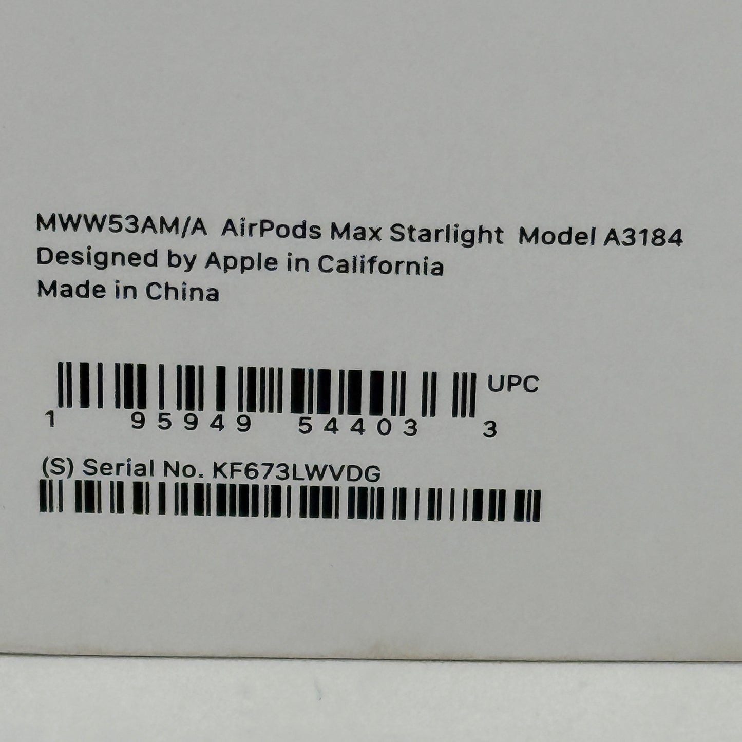 Apple AirPods Max Wireless Over-Ear Headphones Starlight MWW53AM/A