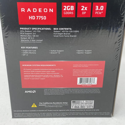 New AMD VisionTek Radeon HD 7750 2GB GDDR5 Graphics Card 900942
