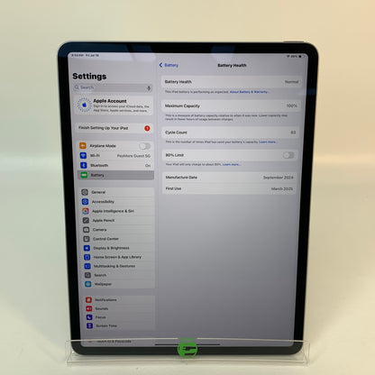 WiFi Only Apple iPad Air 13" M2 128GB 18.5 Space Gray A2898
