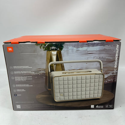 New JBL Authentics 300 Portable Home Speaker White w/ WiFi &Bluetooth White/Gold