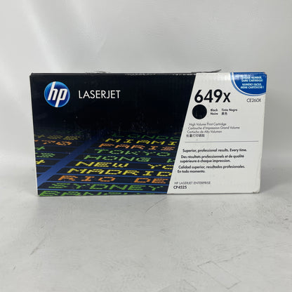 New HP 649X LaserJet Black/Tinta/Negra/Noire Printer Toner Cartridges 4 Pack CE260X