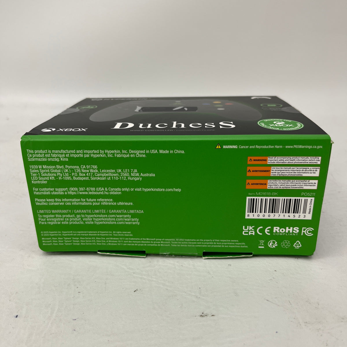 Hyperkin Duchess Black M01618-BK Controller For Original Xbox
