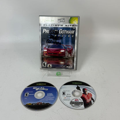 Lot of 3 Xbox Racing Games Project Gotham Racing World Racing NASCAR Thunder 