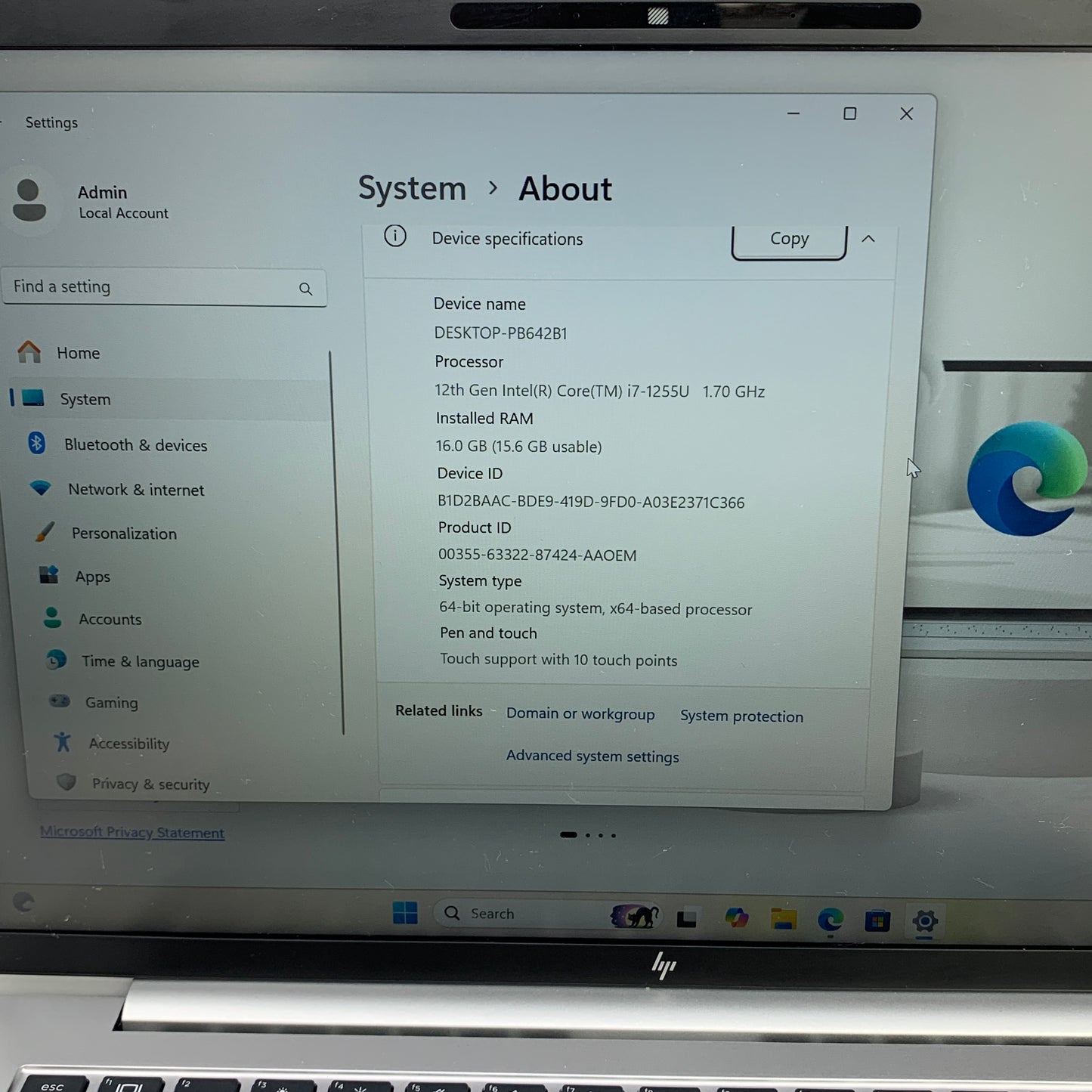 HP EliteBook 840 G9 14" i7-1255U 1.7GHz 16GB RAM 512GB SSD