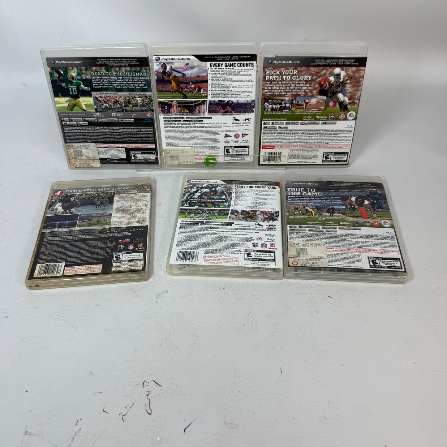 Lot of 6 Sony PlayStation 3 PS3 Games NCAA Football 10 12 13 Madden NFL 09 10 12