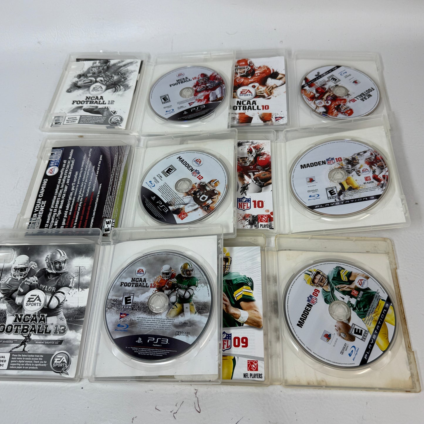 Lot of 6 Sony PlayStation 3 PS3 Games NCAA Football 10 12 13 Madden NFL 09 10 12