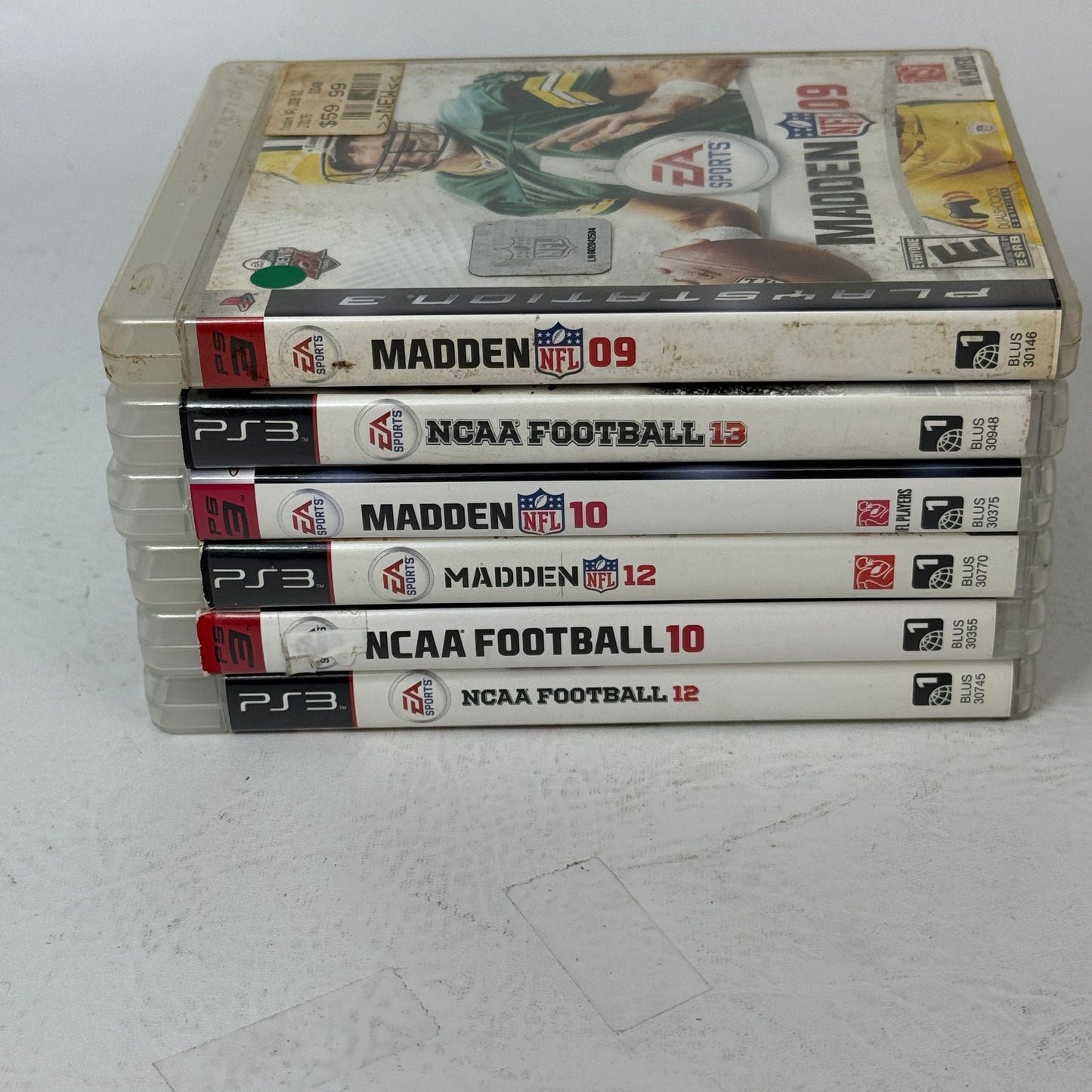 Lot of 6 Sony PlayStation 3 PS3 Games NCAA Football 10 12 13 Madden NFL 09 10 12
