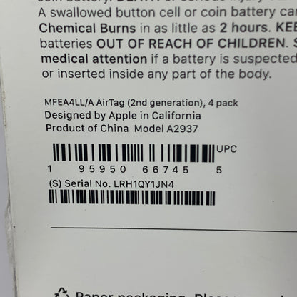 Apple Wireless Airtag 2nd Gen Graphite MFEA4LL/A
