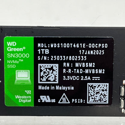 Western Digital Green SN3000 M.2 2280 1TB PCIe 4.0 x4 (NVMe) SSD