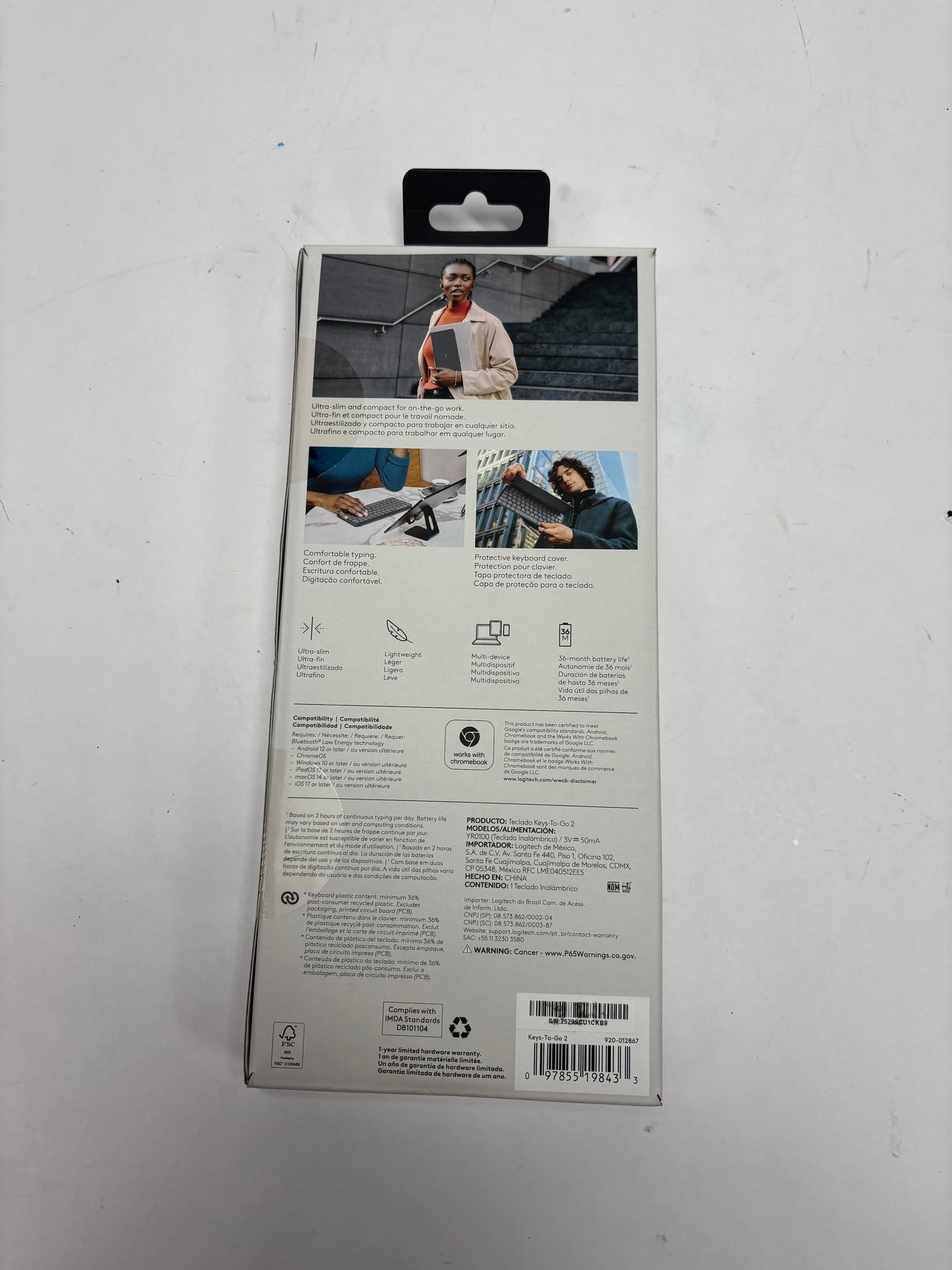 New Logitech Keys-to-Go Ultra Portable Keyboard w / Cover 920-012867