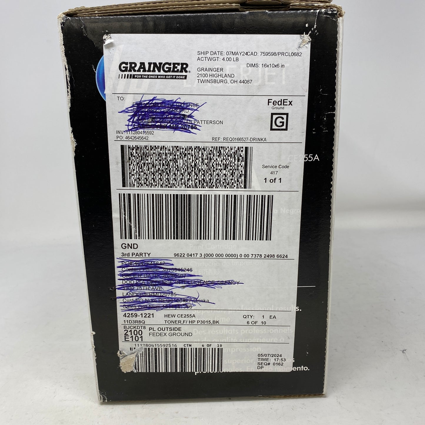 New HP 55A Black Original LaserJet Toner Cartridge 6000 Pages CE255A