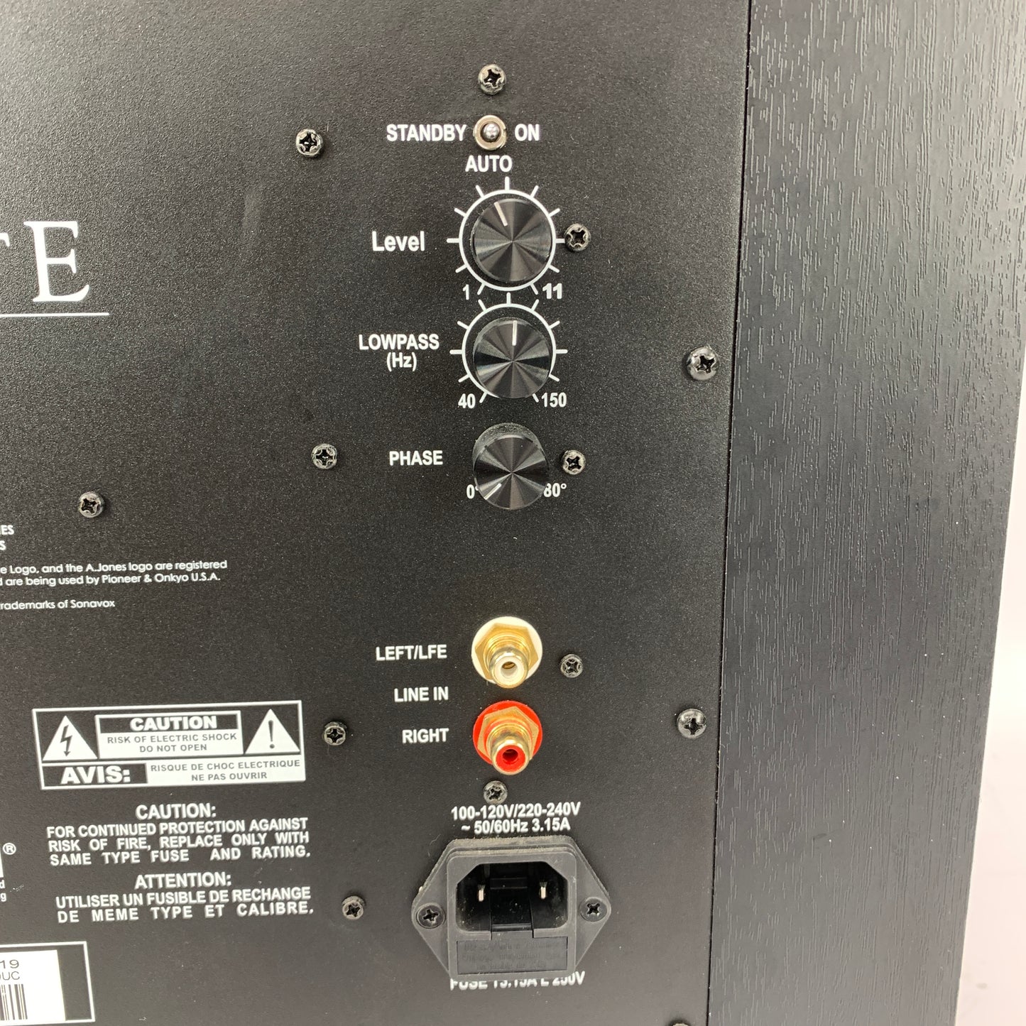 Pioneer SW-E10 Wired Powered Subwoofer Black