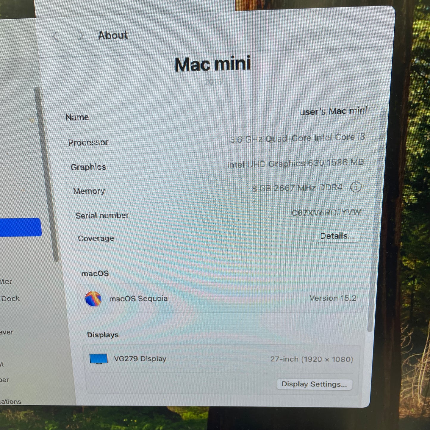 2018 Apple Mac Mini i3 3.6GHz 8GB RAM 128GB SSD Space Gray A1993