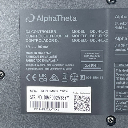Pioneer Alpha Theta DDJ-FLX2 Compact 2-Channel DJ Controller