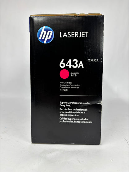 New HP 643A Magenta Original LaserJet Toner Cartridge 10,000 Pages Q5953A