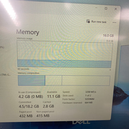 Dell 15 DC15250 15.6" Ryzen 7 7730U 2.0GHz 16GB RAM 1TB SSD AMD Radeon (TM)