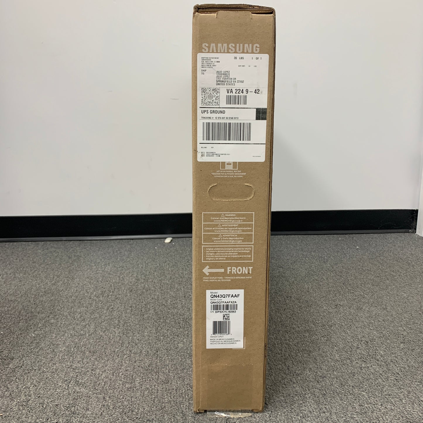 New Samsung 43" QN43Q7FAAF 43" QLED 3840 x 2160 Smart TV 2025