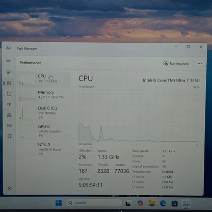 HP EliteBook 840 G11 16" Core Ultra 7 155U 1.7GHz 16GB RAM 512GB SSD