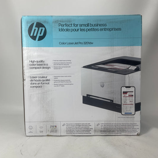 New HP LaserJet Pro Wireless Color Laser Printer White 3201DW