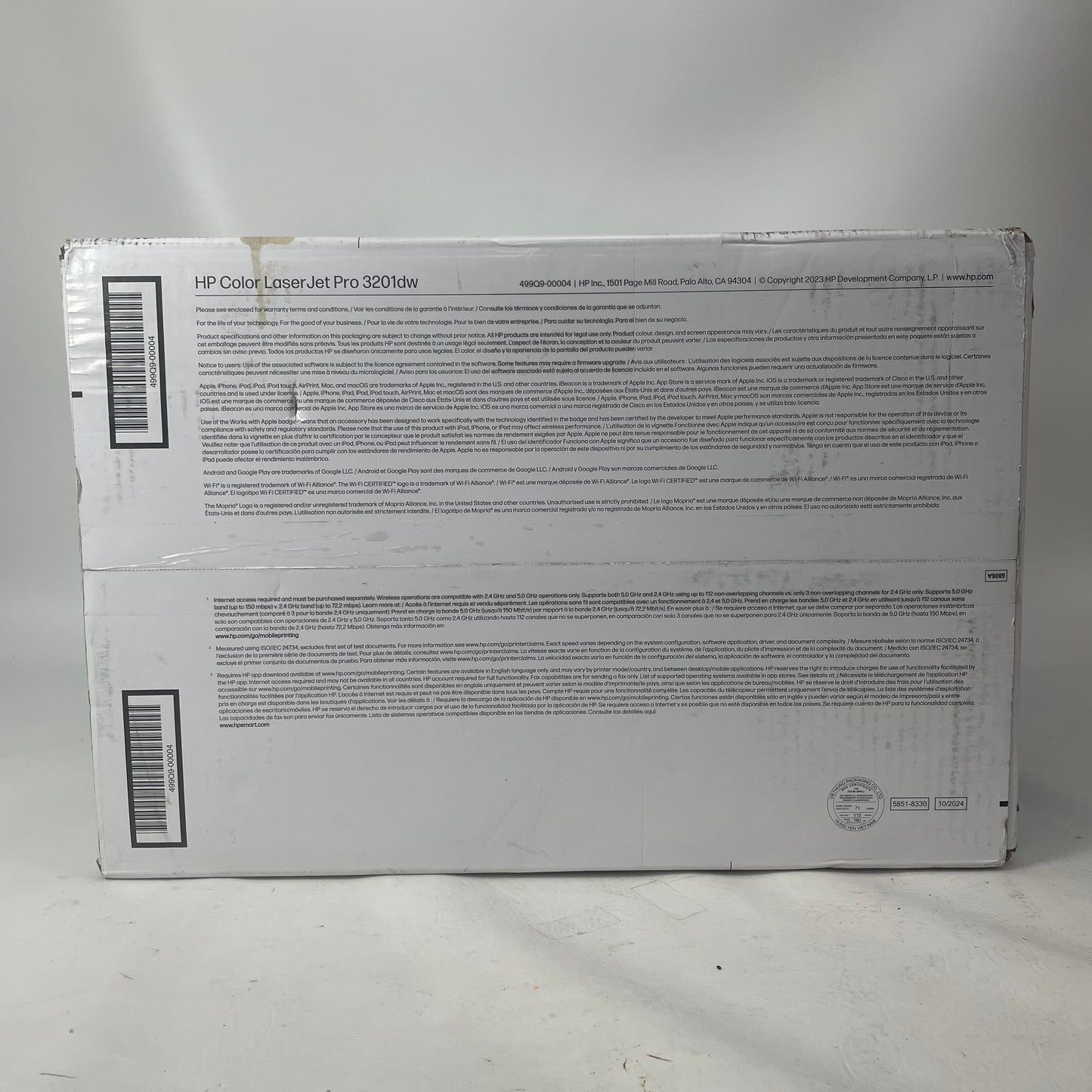 New HP LaserJet Pro Wireless Color Laser Printer White 3201DW