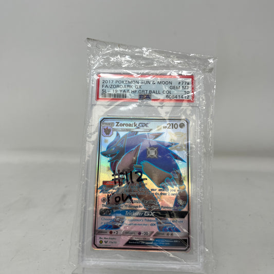 Pokémon TCG Sun & Moon Zoroark-GX 77a/73 Holo English PSA 10