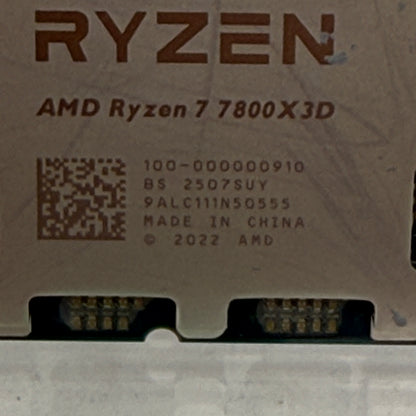 AMD Ryzen 7 7800X3D 4.2GHz 8-Core 16-Thread AM5 CPU Processor 100-000000910
