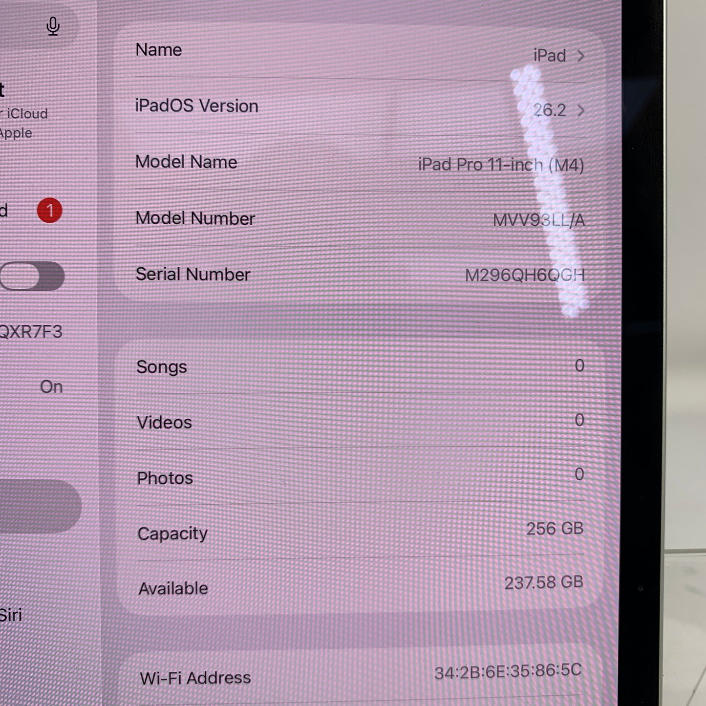 WiFi Only Apple iPad Pro 11" M4 256GB Silver MVV93LL/A