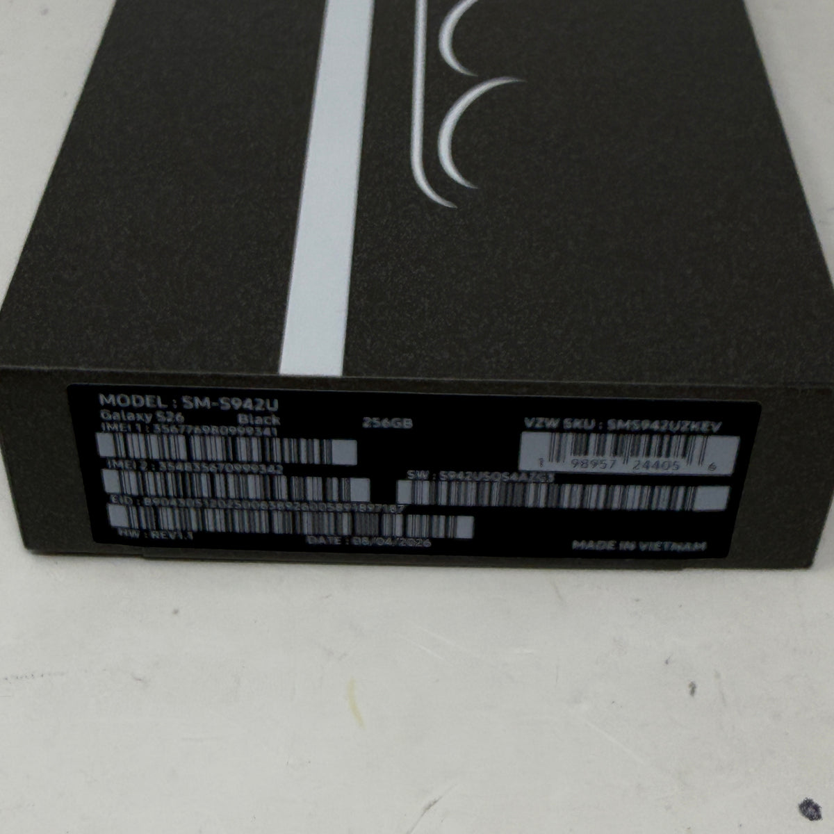 Verizon Samsung Galaxy S26 12GB RAM 256GB SM-S942U Black