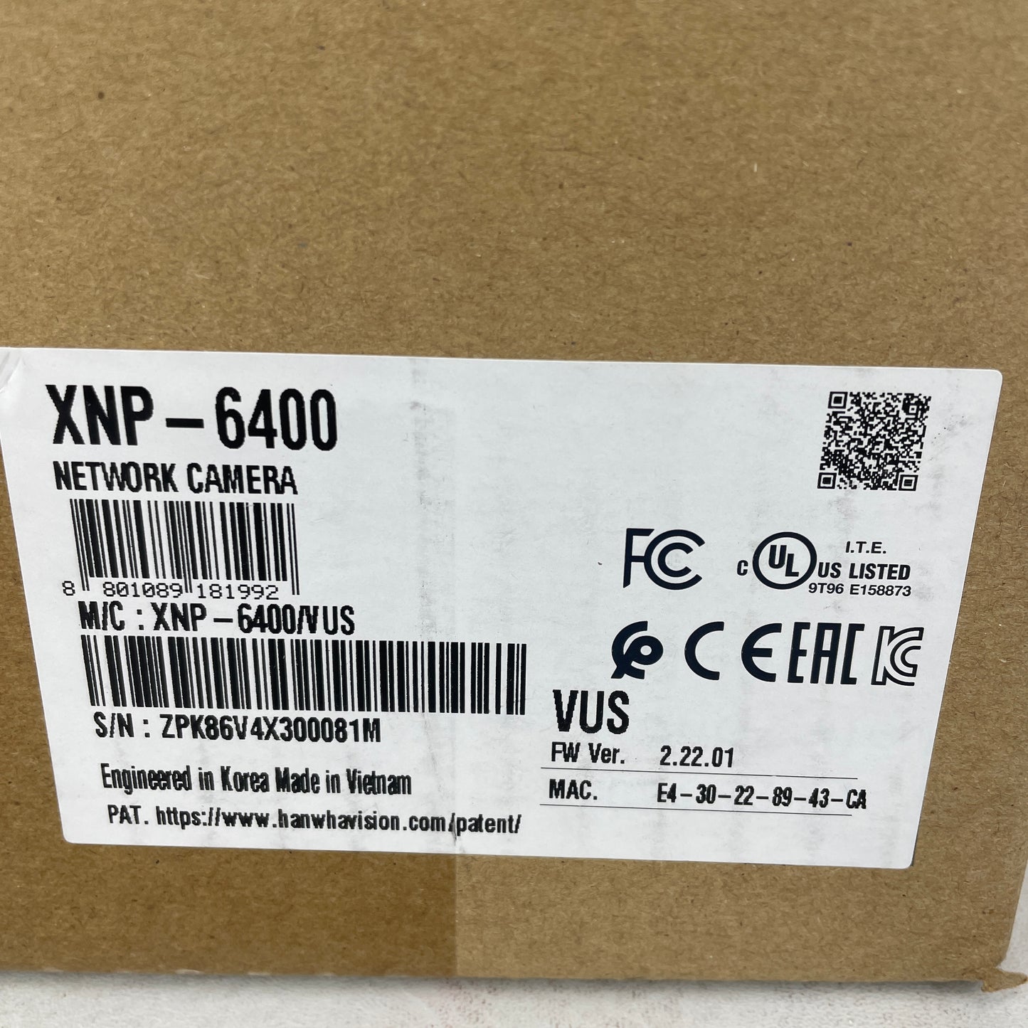New Wisenet 2 Megapixel Network Camera 1920 X 1080 XNP-6400