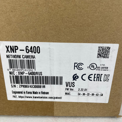 New Wisenet 2 Megapixel Network Camera 1920 X 1080 XNP-6400