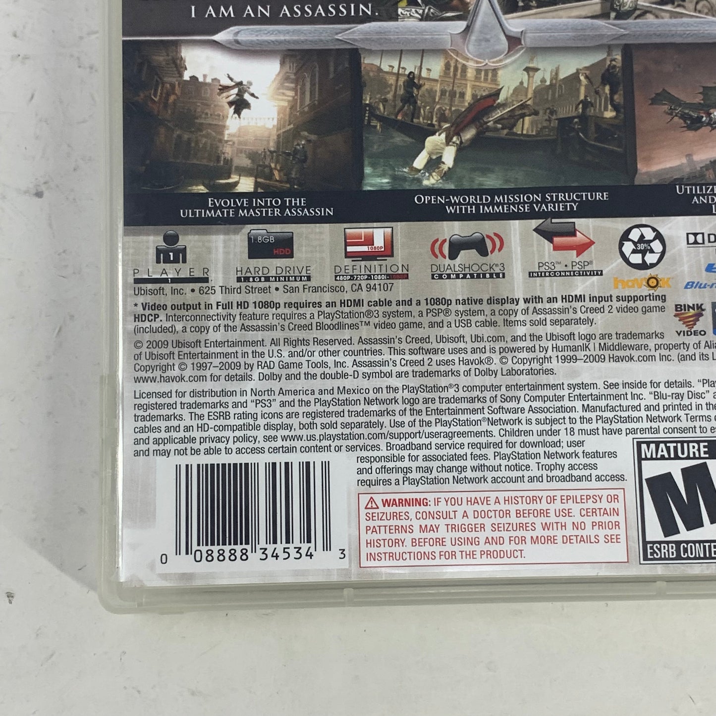Assassin's Creed II (Sony PlayStation 3 PS3, 2009)