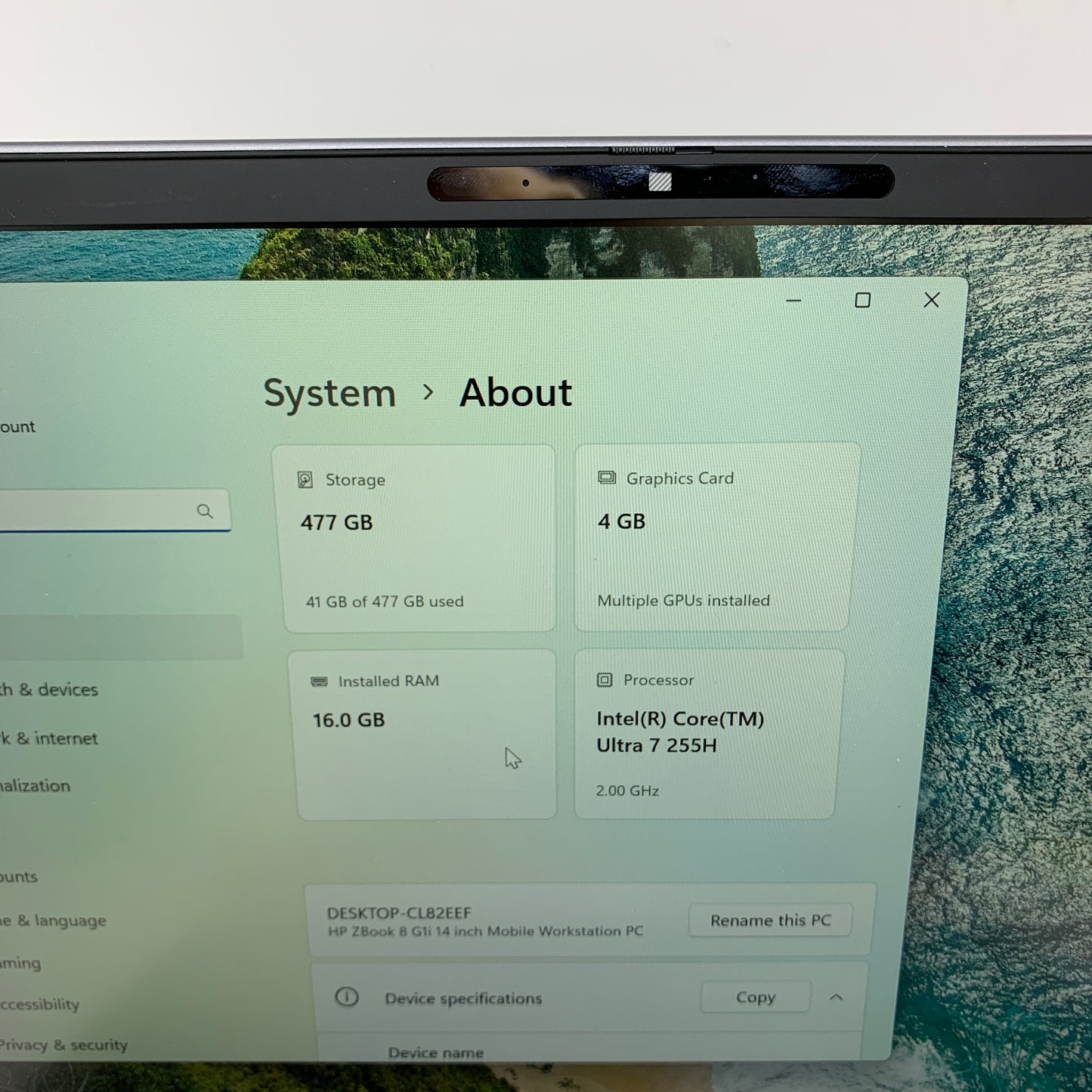 HP ZBook G1I 16" Ultra 7 255H 2.0GHz 16GB RAM 512GB SSD RTX 500 Ada