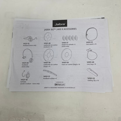 New Jabra BIZ 2400 II Mono USB 3-1 Wired Headsets Black 2496-829-309