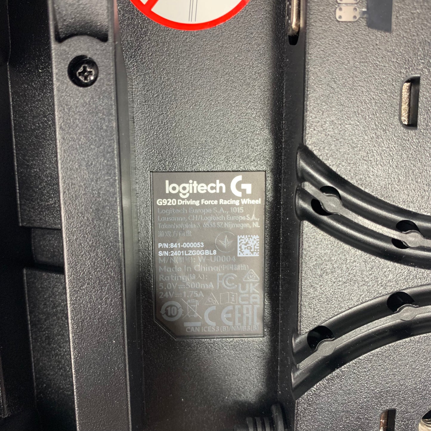 Logitech G920 Black Driving Force Steering Wheel & Pedals Black For Xbox One & PC