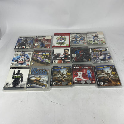 PS3 Game Lot of 15 Call of Duty MW3, Sims 3, MotorStorm, Madden, NASCAR, NBA 2K