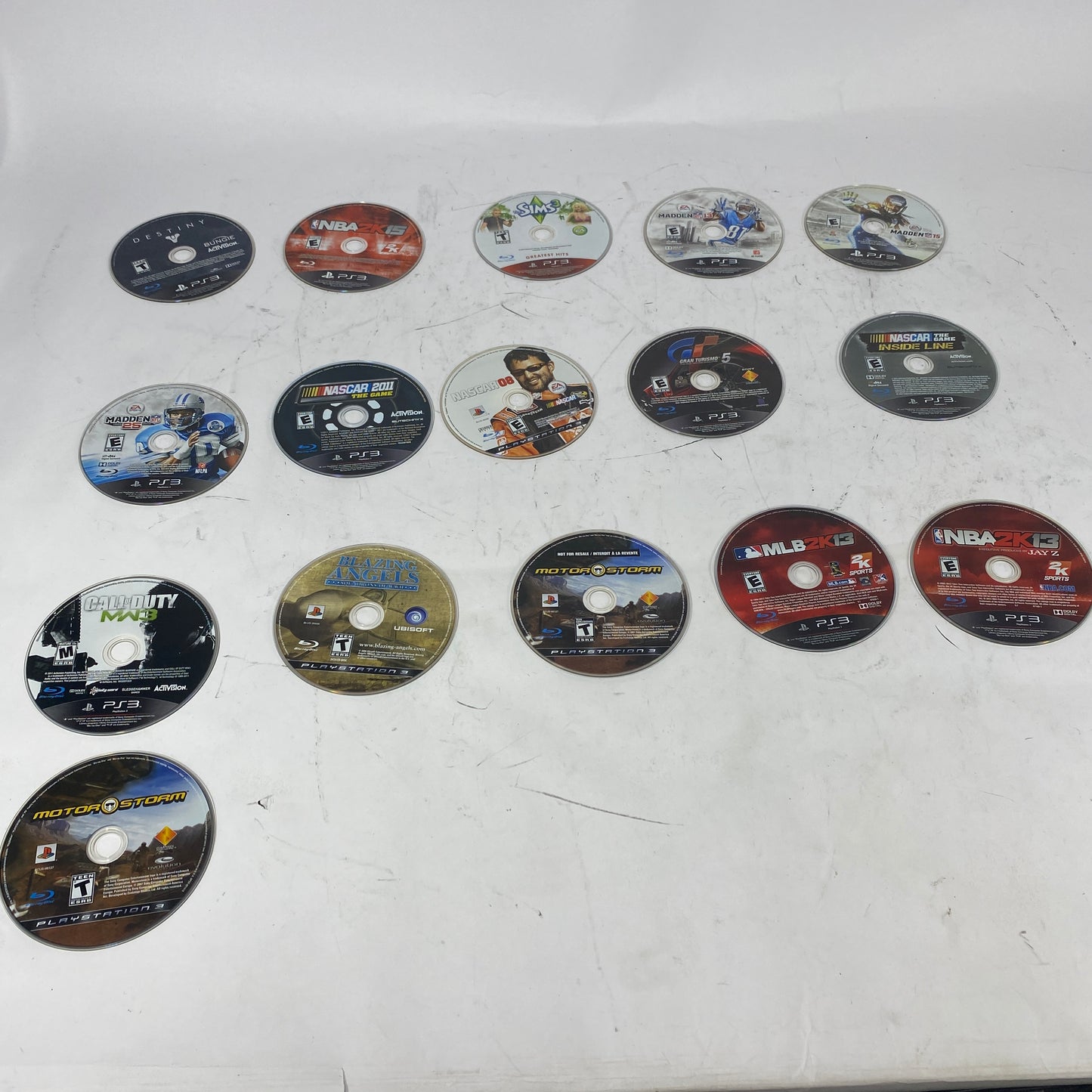 PS3 Game Lot of 15 Call of Duty MW3, Sims 3, MotorStorm, Madden, NASCAR, NBA 2K