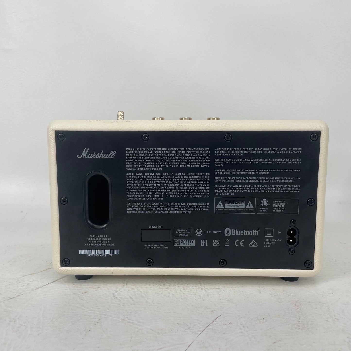 Marshall Action III Wireless Bluetooth Speaker Cream White