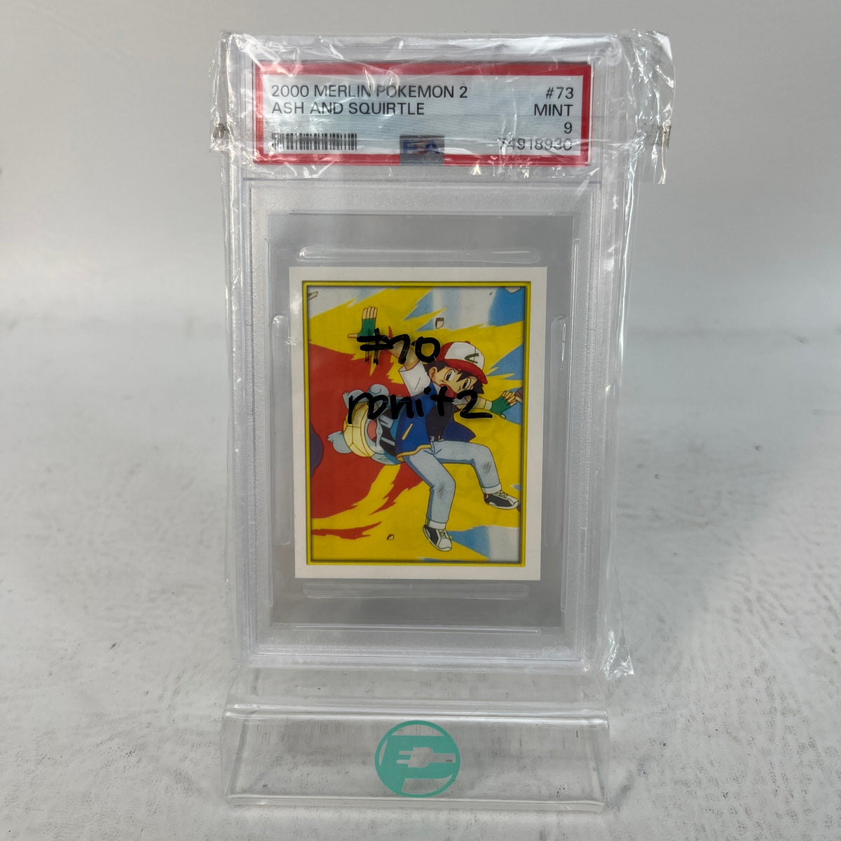 Pokémon TCG Merlin Series 2 #73 Ash & Squirtle PSA Mint 9