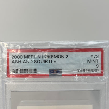 Pokémon TCG Merlin Series 2 #73 Ash & Squirtle PSA Mint 9