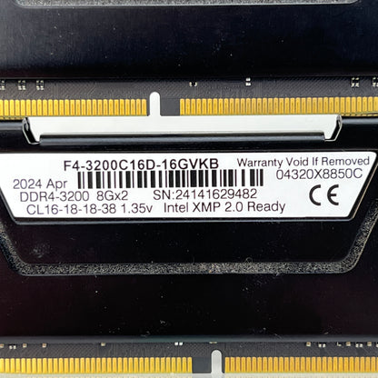 G.Skill RipJaws 16GB (2x8GB) RAM DDR4 3200MHz F4-3200C16D-16GVKB