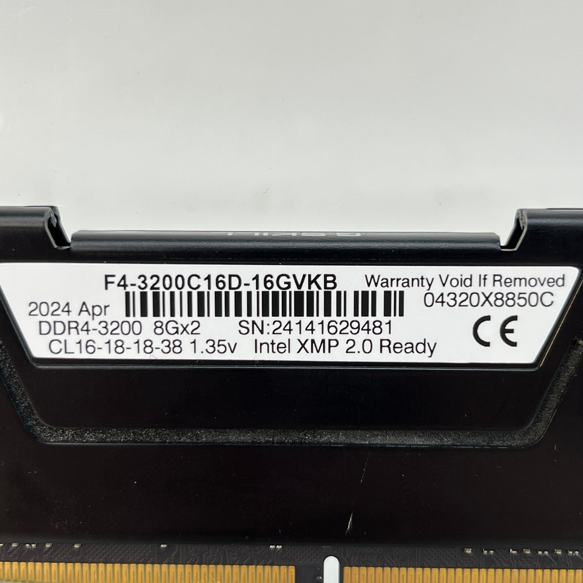 G.Skill RipJaws 16GB (2x8GB) RAM DDR4 3200MHz F4-3200C16D-16GVKB