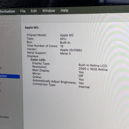 2022 Apple MacBook Pro 13.3" M2 10C GPU 3.5GHz 8GB RAM 256GB SSD A2338