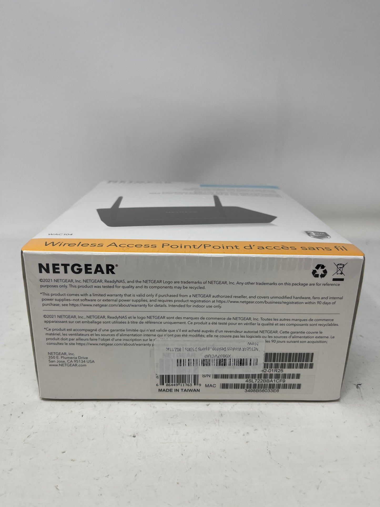 New Netgear WAC104-100NAS AC1200 Dual-Band Wireless Access Point