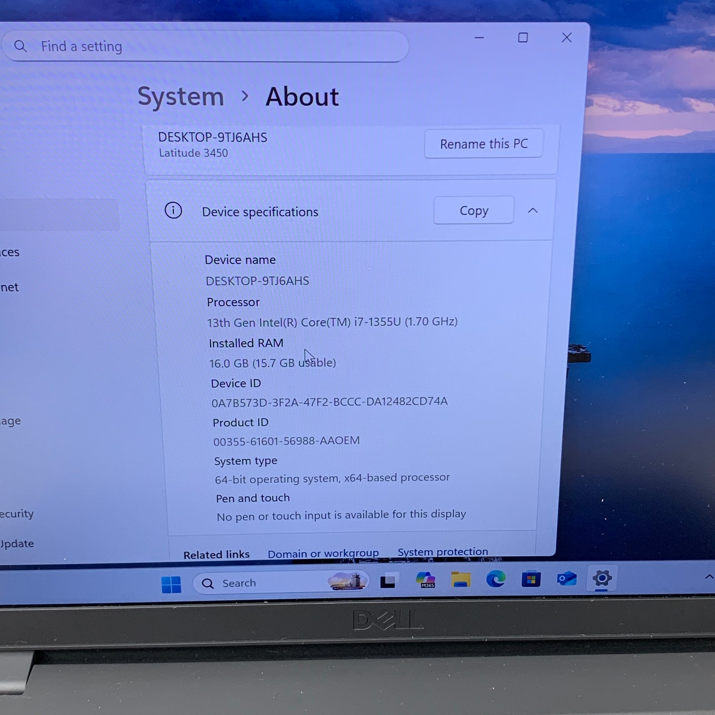 Dell Latitude 3450 14" i7-1355U 1.7GHz 16GB RAM 256GB SSD