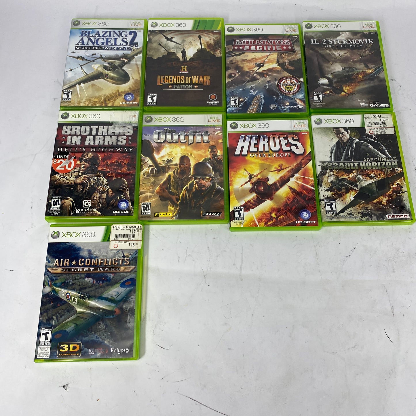 Lot of 9 Microsoft Xbox 360 Games