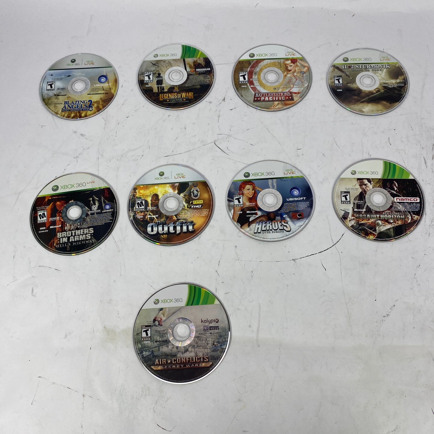 Lot of 9 Microsoft Xbox 360 Games