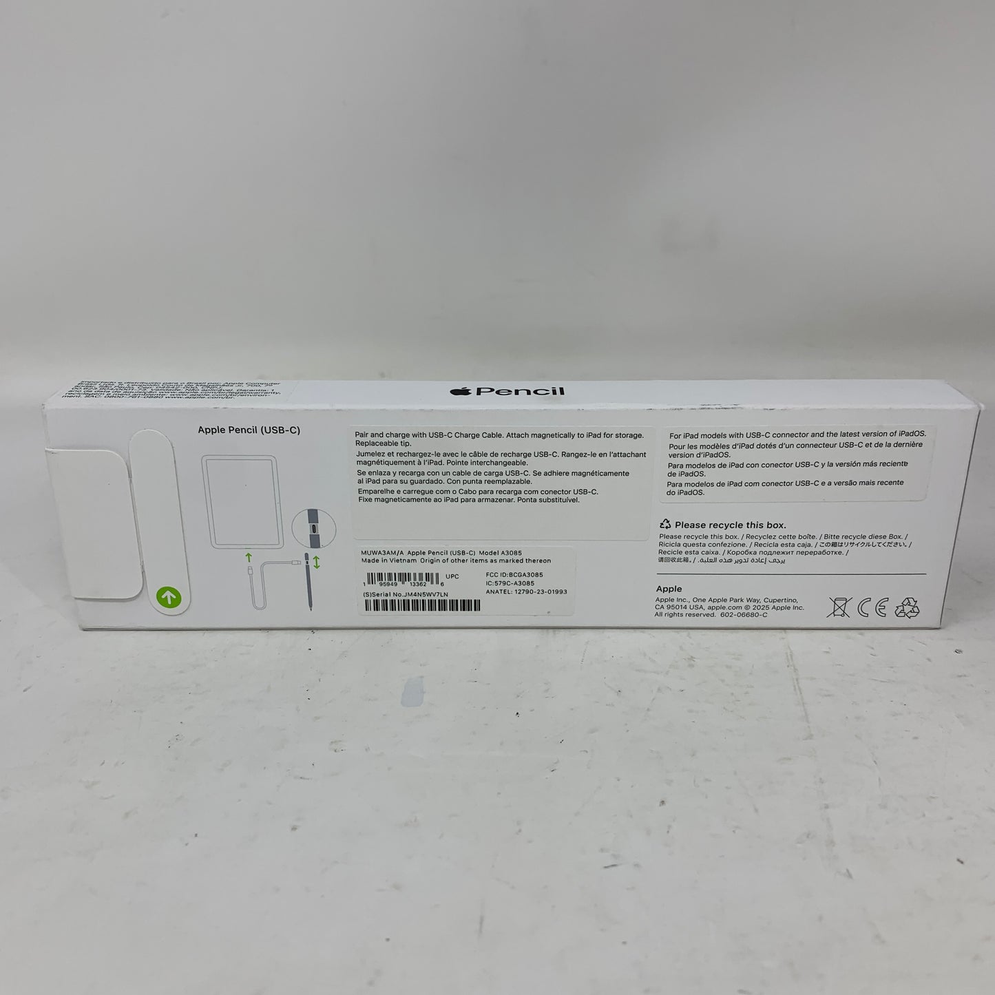 New Apple Pencil USB-C Smart Pencil Stylus White MUWA3AM/A
