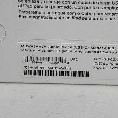 New Apple Pencil USB-C Smart Pencil Stylus White MUWA3AM/A