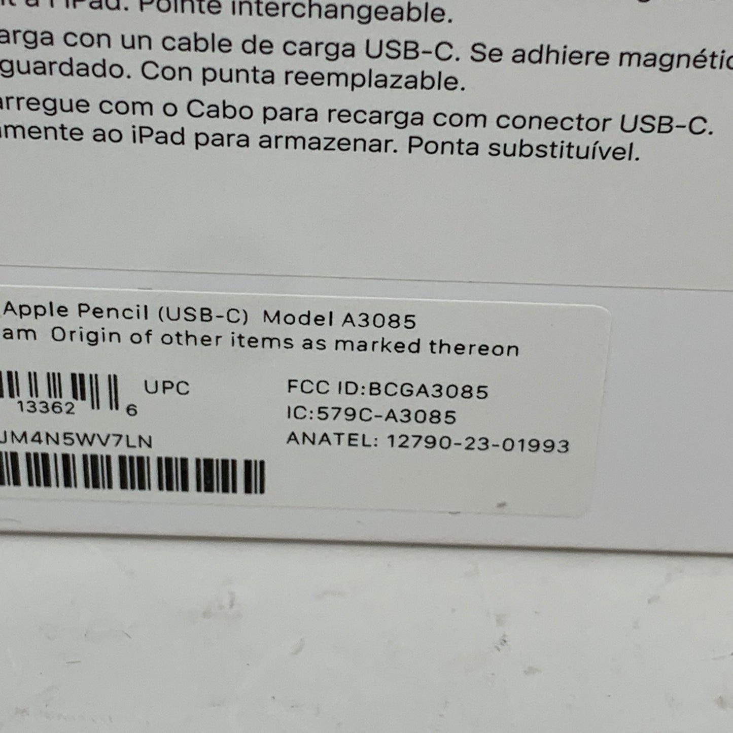 New Apple Pencil USB-C Smart Pencil Stylus White MUWA3AM/A